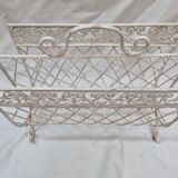 White wrought iron magazine holder