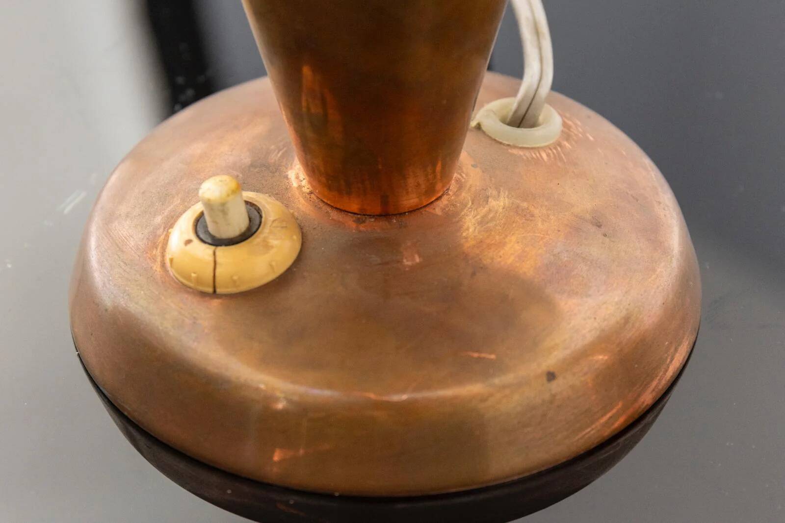 Table lamps, mid-century copper mushroom shape, Vladimír Havel Kovona 1960s