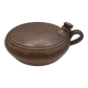 Stoneware hot water bottle, bed warmer, or round, flat bottle