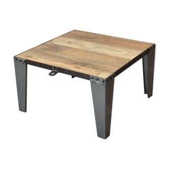 Industrial square coffee table