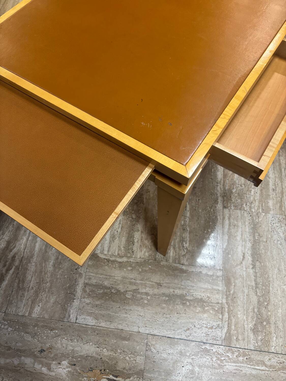 Flat desk from a French institution stamped Philippe Hurel