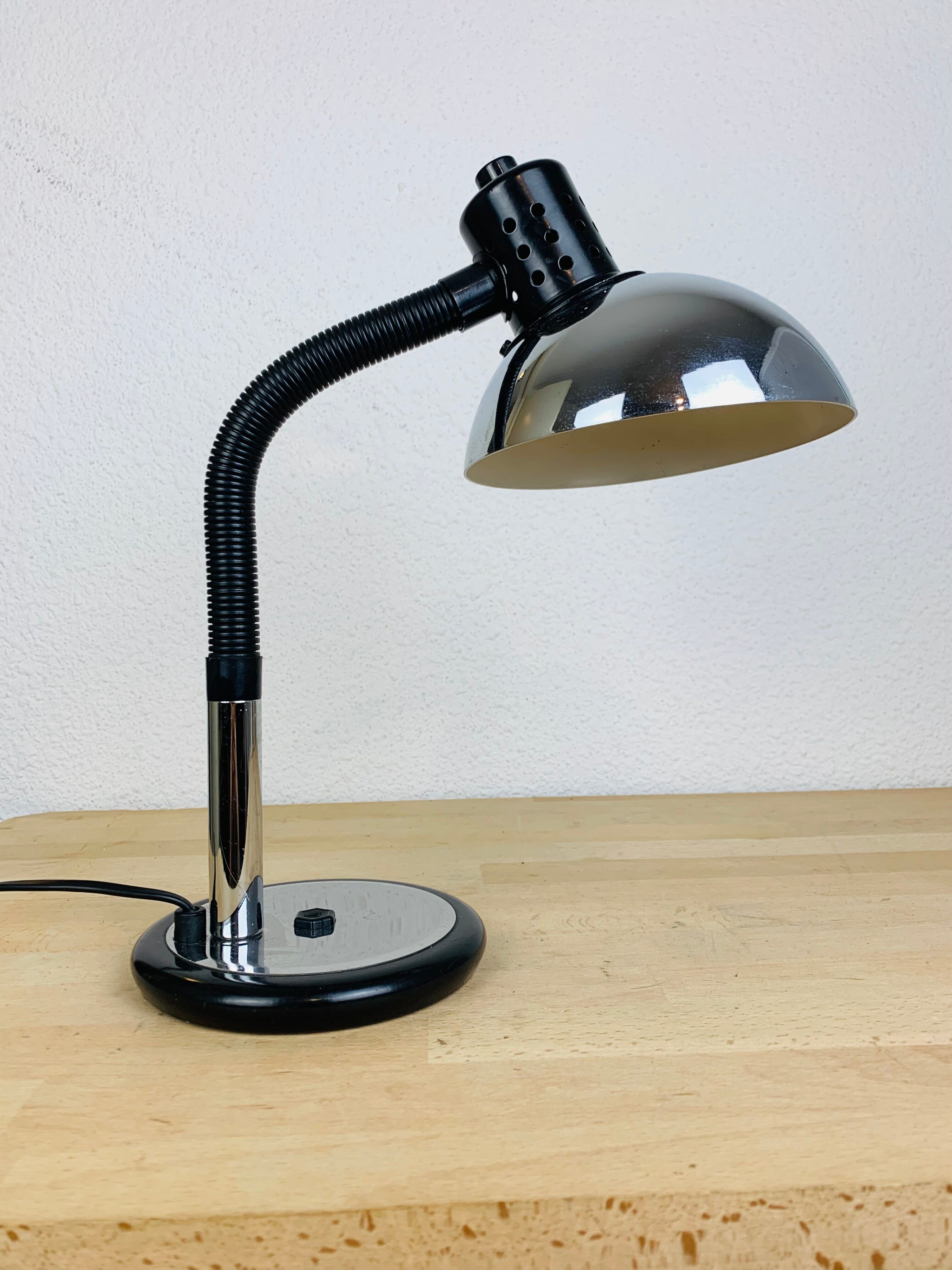 Aluminor chrome metal desk lamp