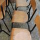 6 chaises d'école en métal noir et bois