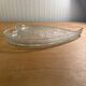 Vintage etched glass heart shaped dish with floral pattern