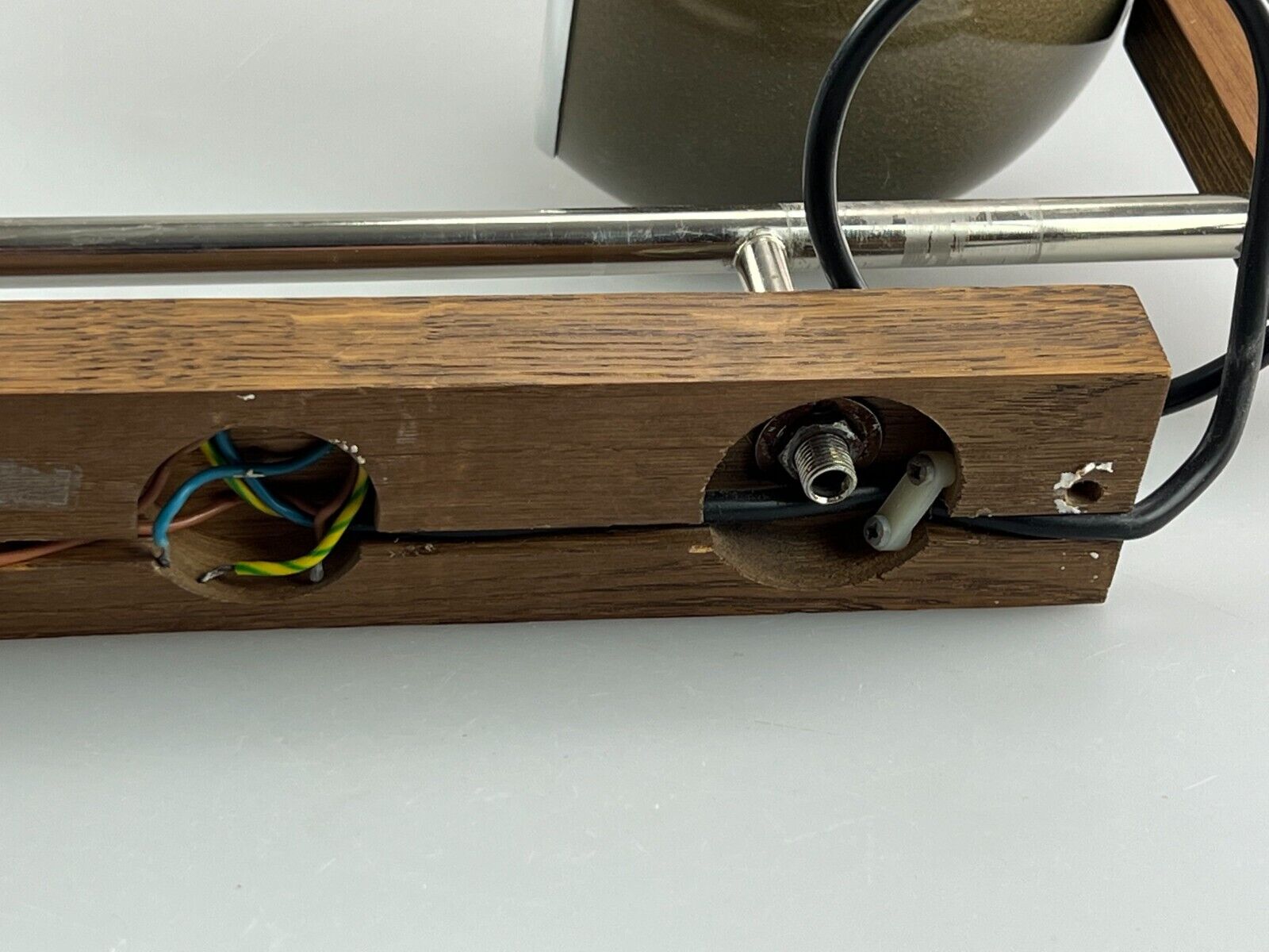 60s 70s lamp fixture wall sconce temde lighten teak space age design