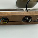 60s 70s lamp fixture wall sconce temde lighten teak space age design