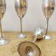6 verres sur pied métal vintage 1970