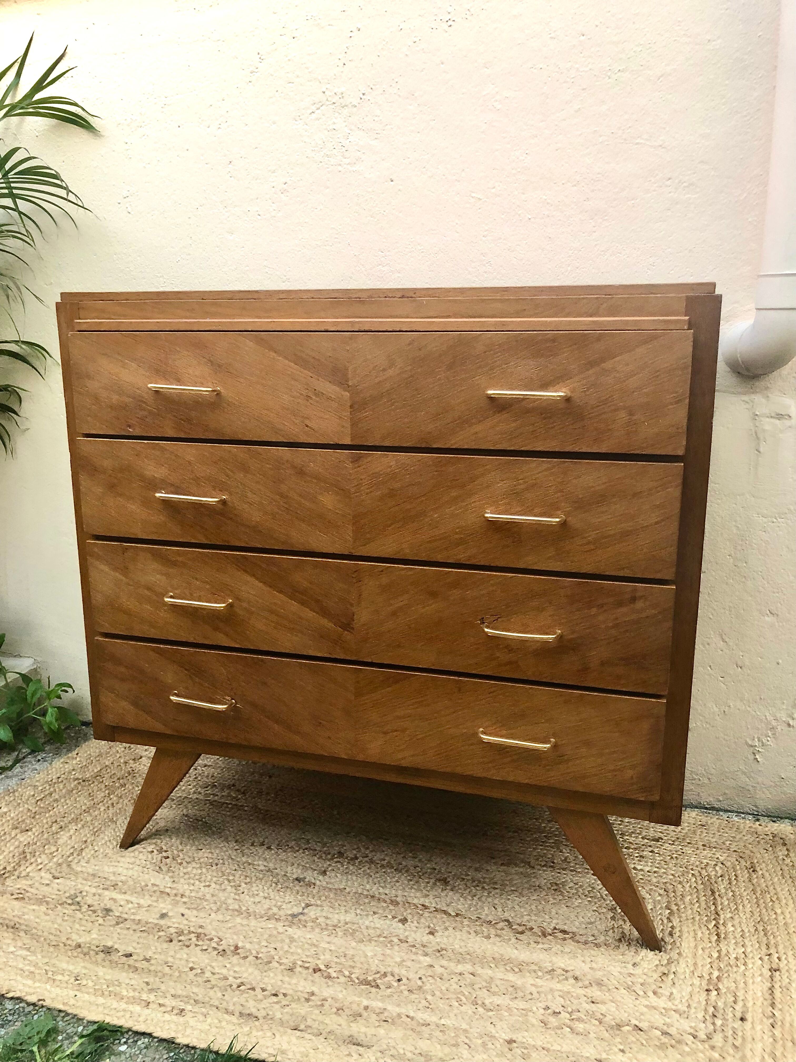 Commode vintage pieds compas