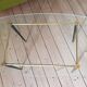 60's glass, metal and brass coffee table