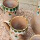 Orangeade service from the 70s in glazed terracotta