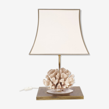 Hollywood regency coral table lamp