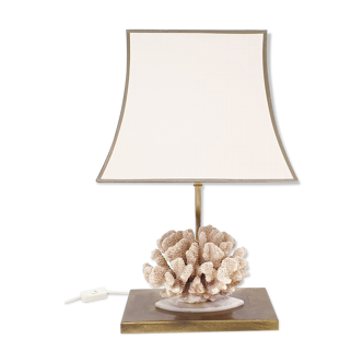 Hollywood regency coral table lamp