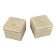 Paire de tabourets cube vintage 1980 simili cuir