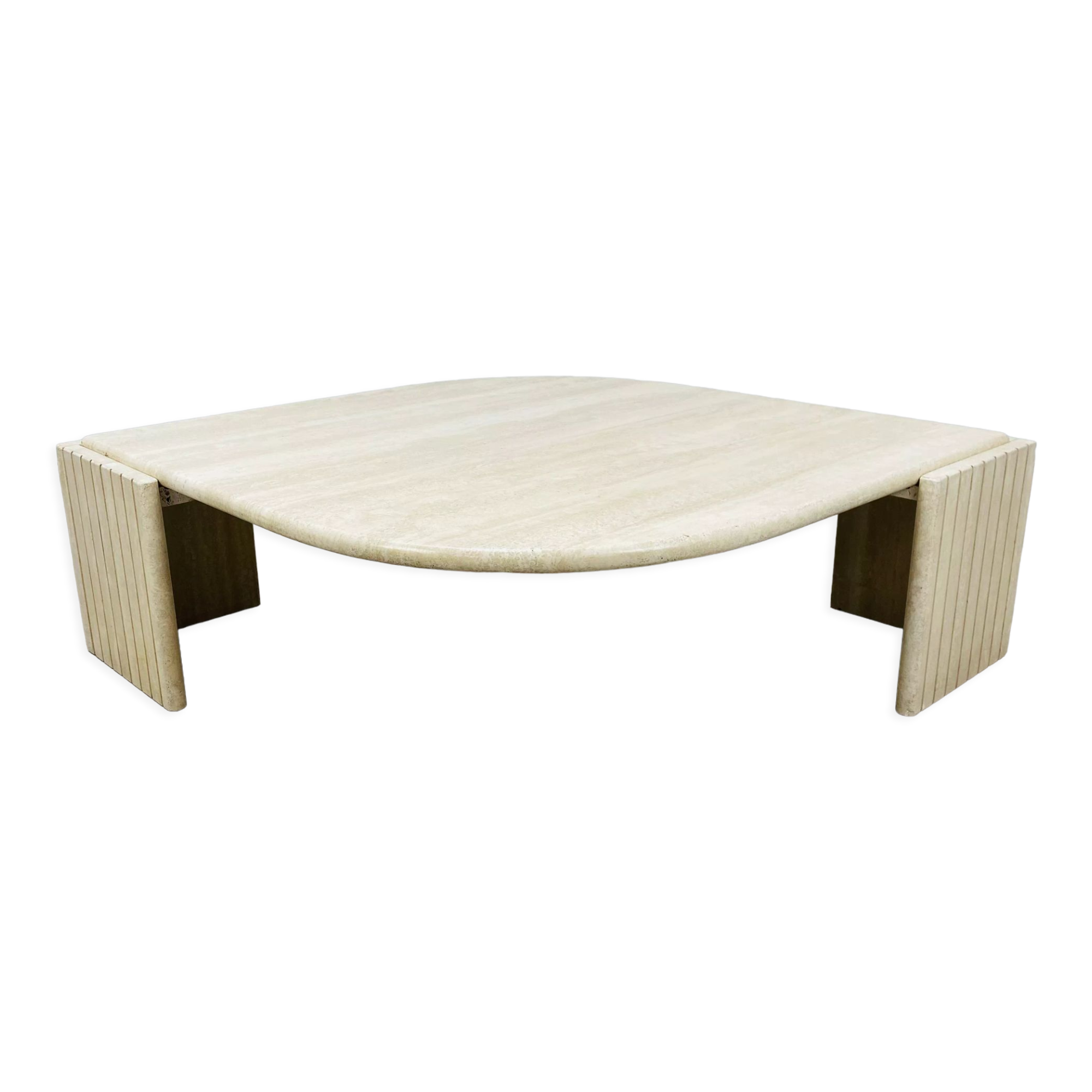 Travertine eye coffee table Roche Bobois