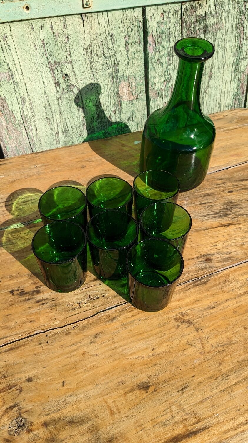 Vintage glass and carafe service