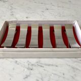 Ensemble de 6 porte-couteaux design en inox années 60-70