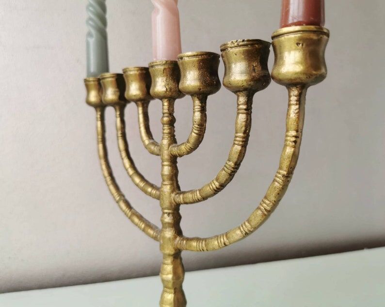 Vintage brass candle holder, 1970