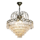 Ancien lustre, plafonnier couronne en laiton, 6 étages, 3 feux, Années 70 80