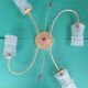 Large vintage gold four-light wall sconce