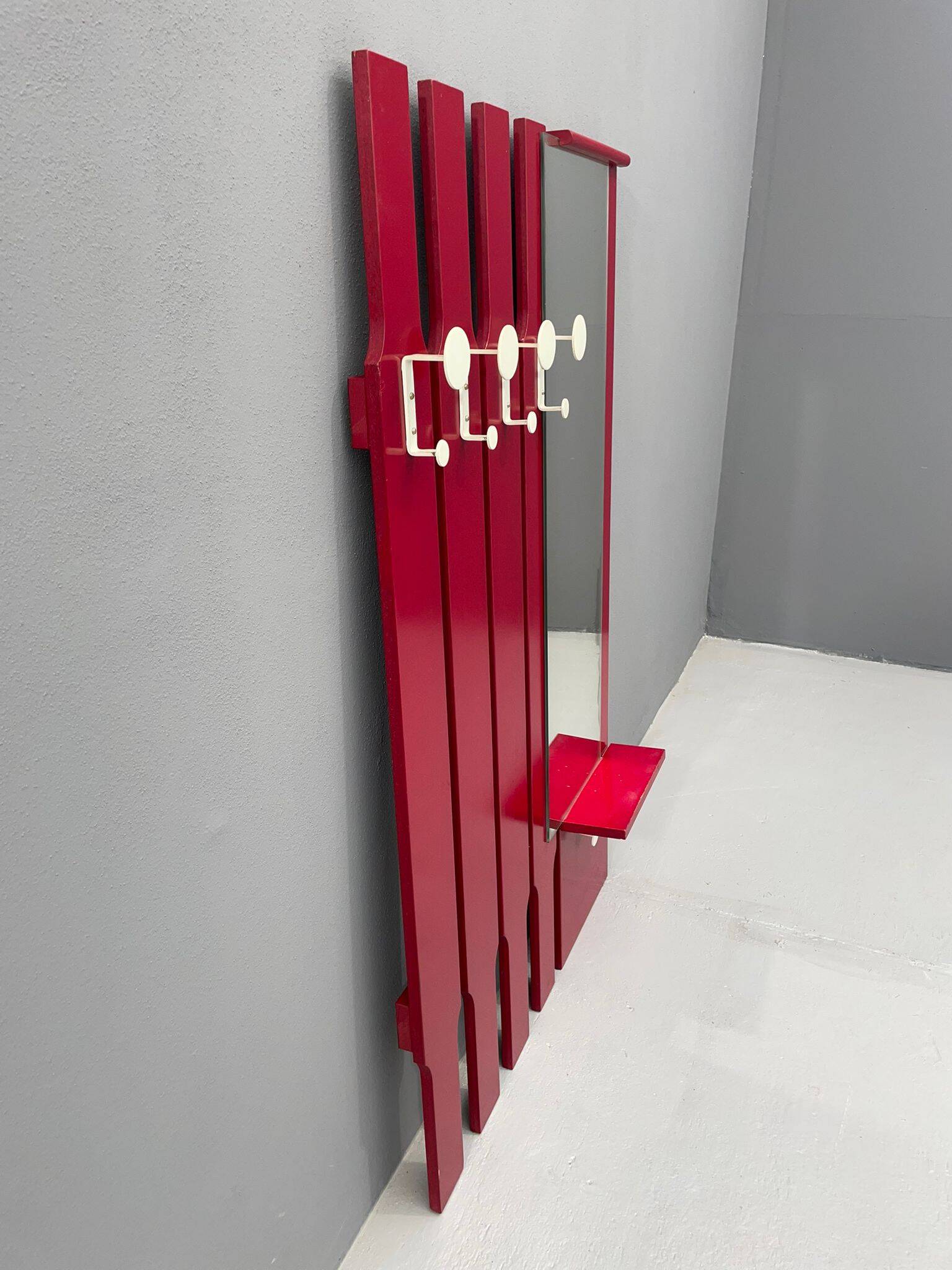 Vintage Wall-Mounted Coat Rack with Mirror and Drawer, 1960s, Czechoslovaki