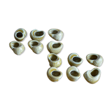 Lot of 12 enamelled sandstone snail shells