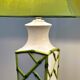 Pair of Faux Bamboo French Ceramic Table Lamps, French 1970s