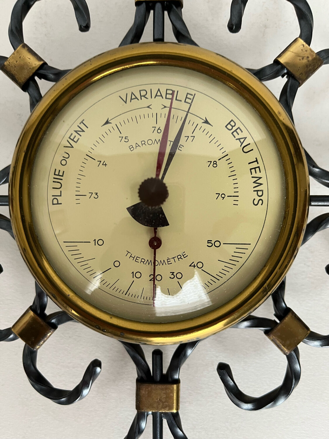 Wrought iron barometer