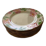 8 flat plates "Franciscan Desert Rose" English tableware