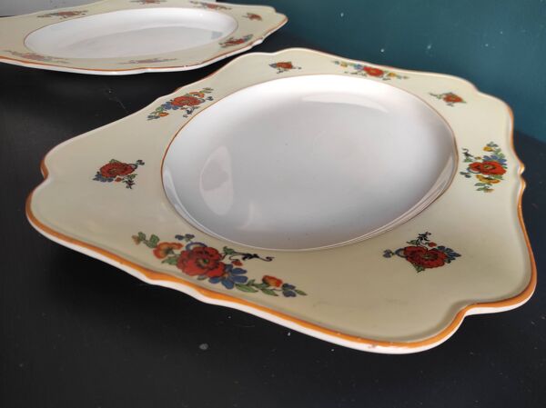 Lot de deux assiettes de service anglaises vintage, Crown Ducal