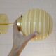 Set Of 3 Art Deco Semi Flush Ceiling Lights | 1940s Beige Hand Blown Glass