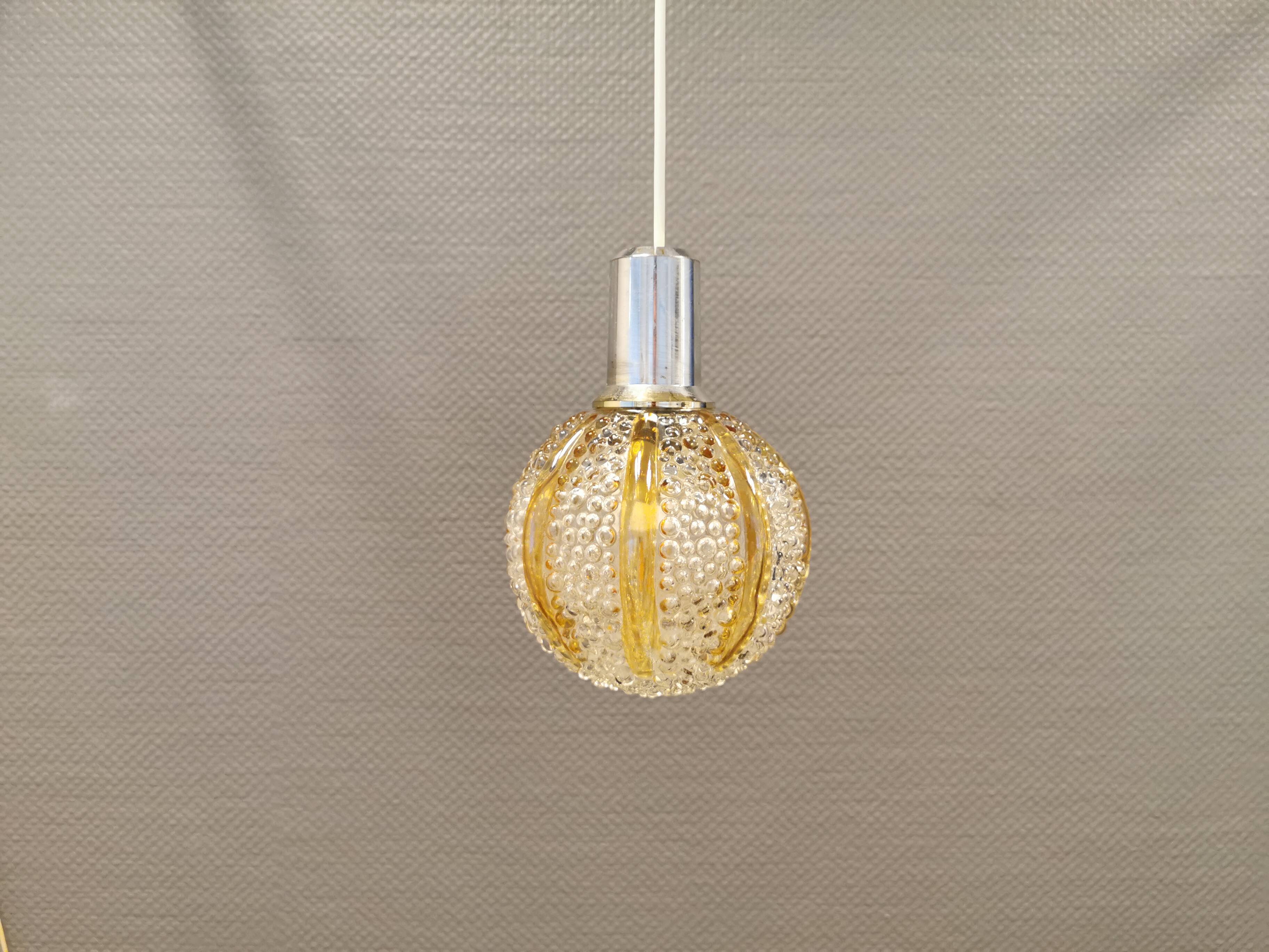 Small Danish hanging lamp in glass.