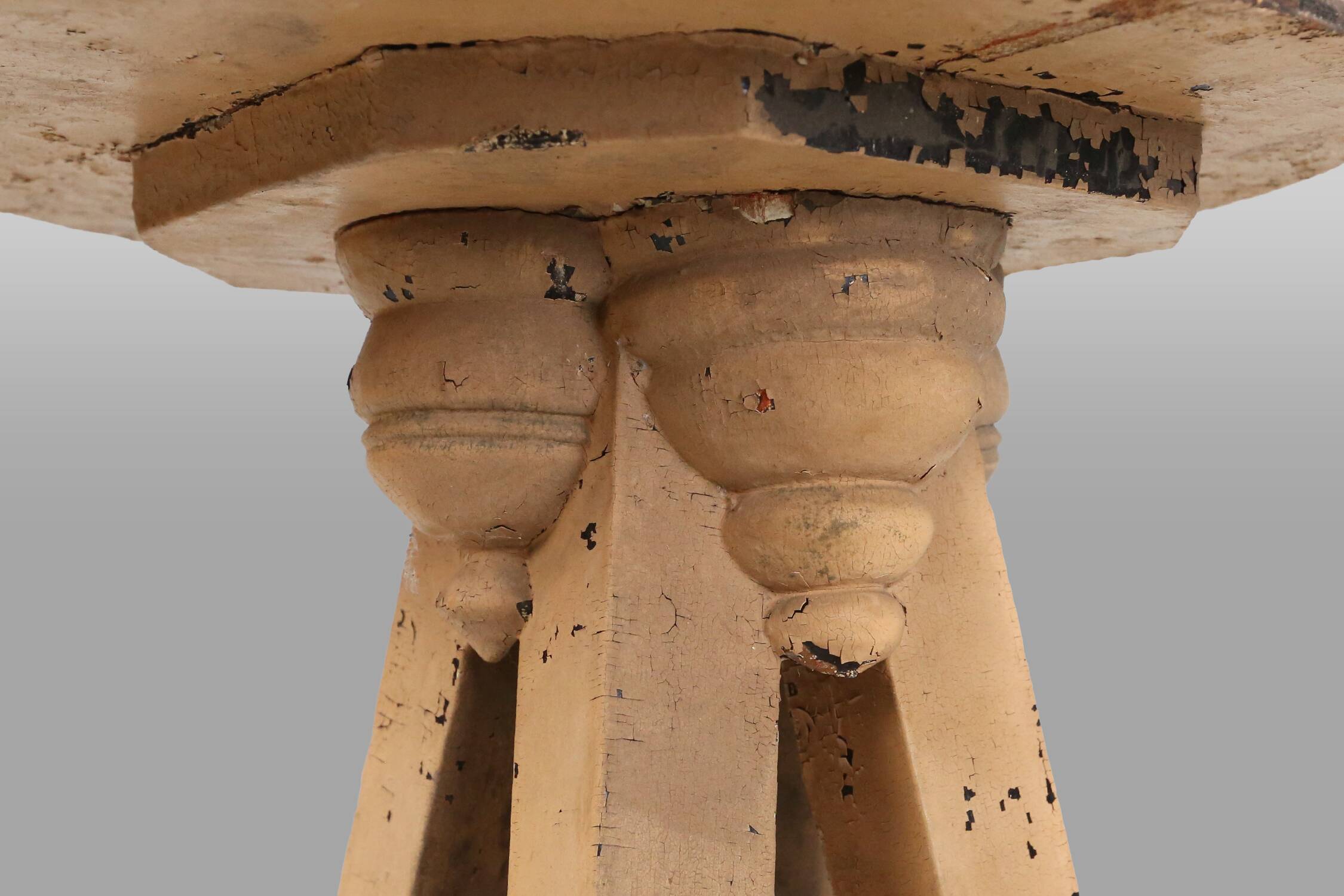 Industrial console in wood with rich patina, France, 1900