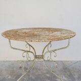 Table de Jardin ronde en fer forgé 1900s