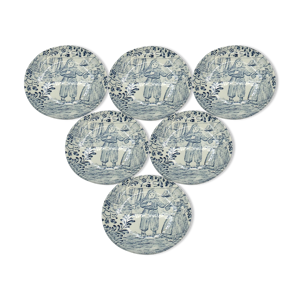 Lot de 6 assiettes Décor