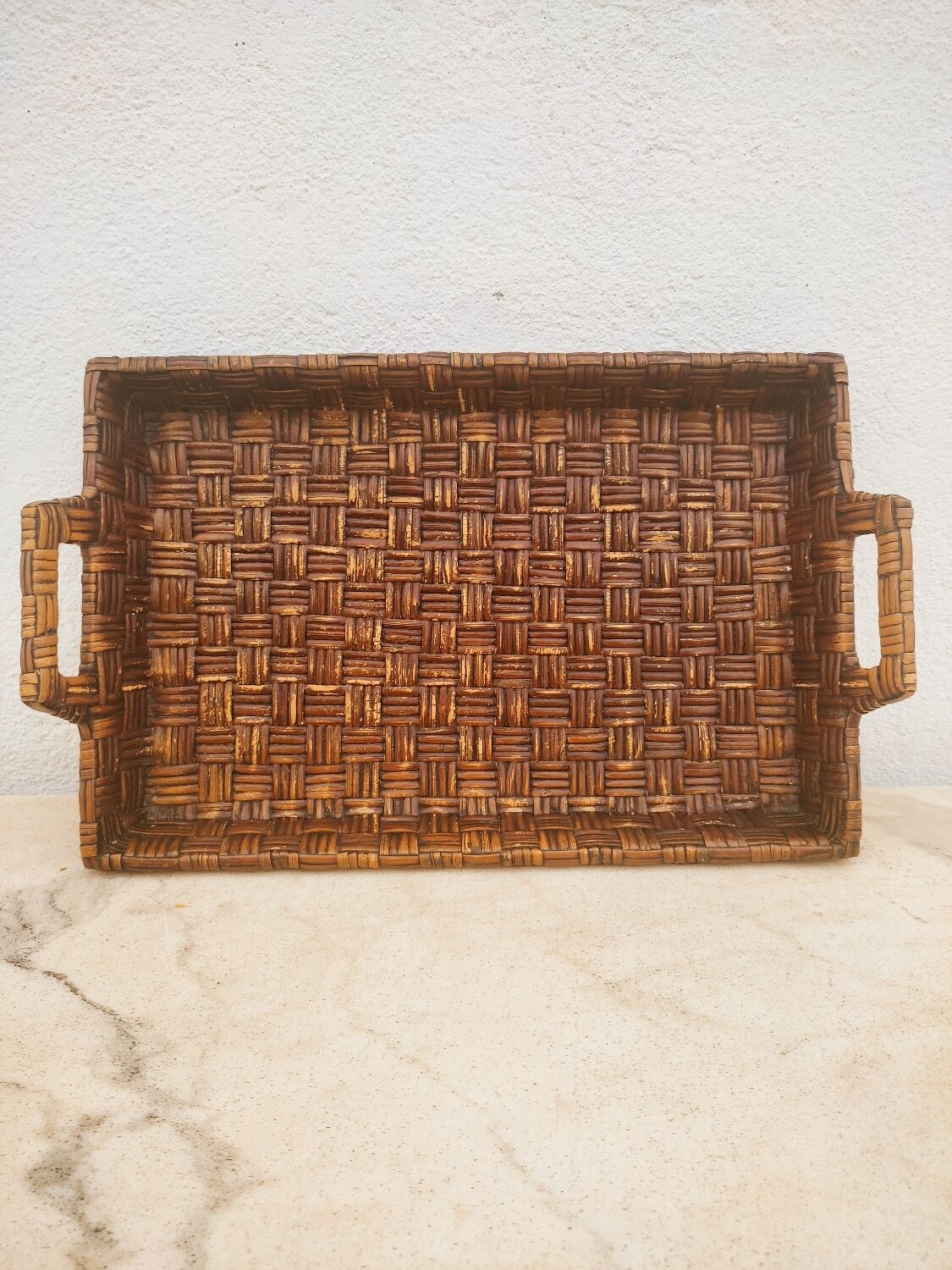 Woven rattan tray