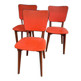 Chaises vintage rouges