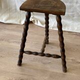 Turned wooden tripod stool 1950