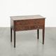 Table basse anglaise antique de style lowboy du XVIIIe siècle en chêne.