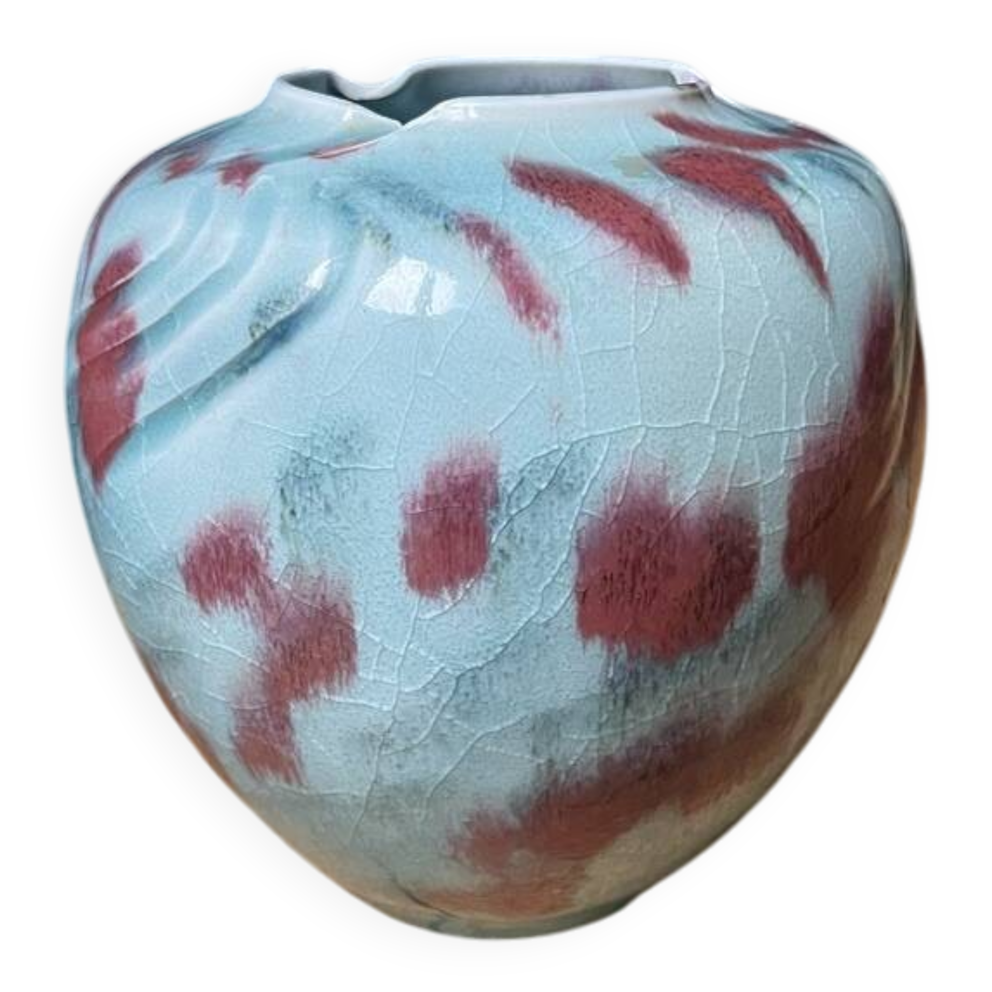 Turquoise and colorful ceramic vase