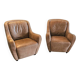 2 x Natuzzi lounge chairs / leather / 1980s
