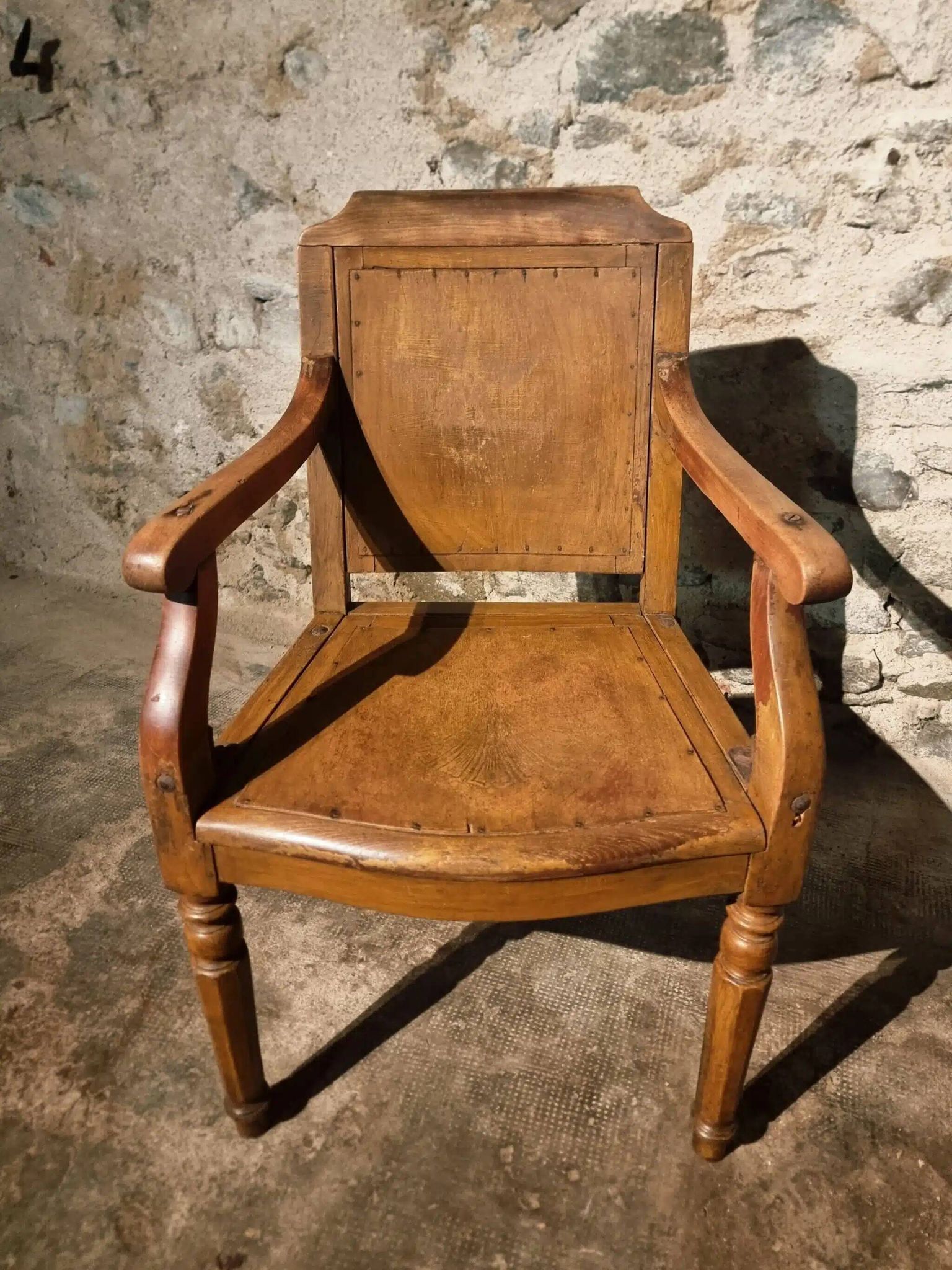 Antique French barber's chair, early 1900s