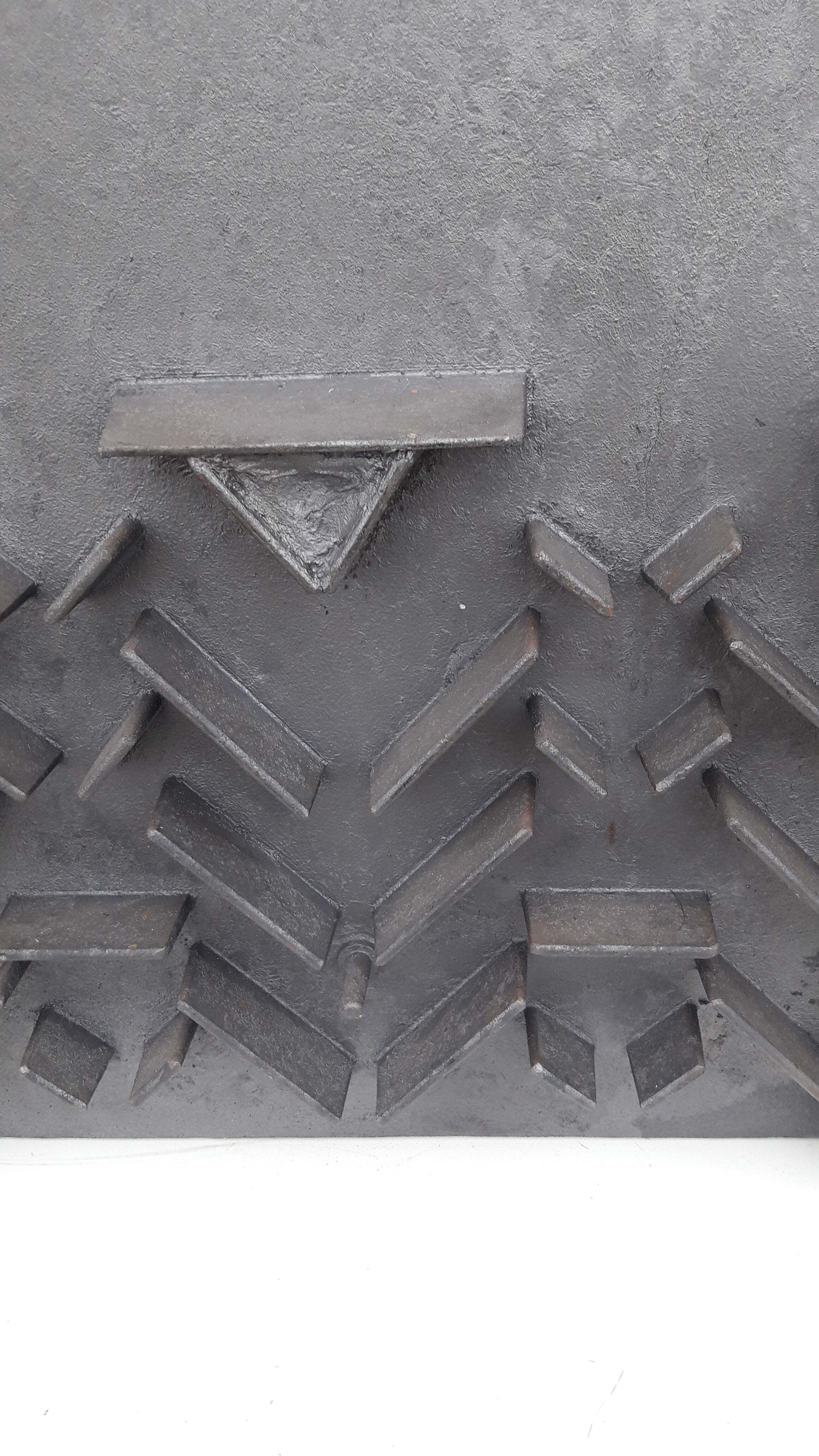 Iron flower iron fireplace plate art foundry never laid