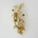 Vintage Italian gold wall sconce with glass flowers, 1970s