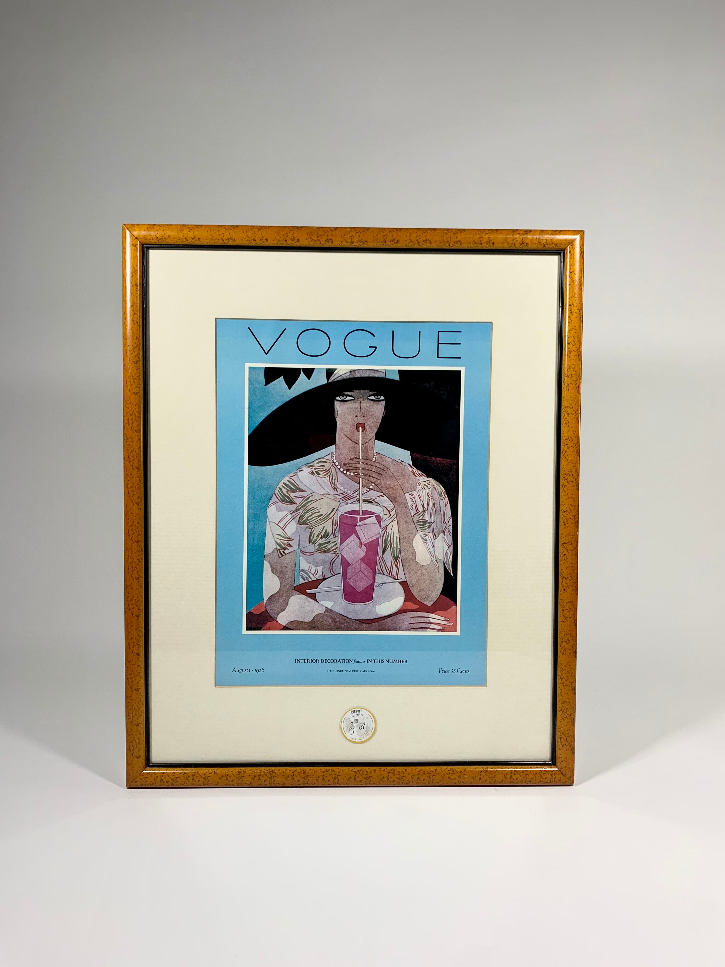 Couverture vintage  1926 Vogue Magazine provenant du palace parisien Hôtel Lutetia - Affiche de mode