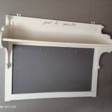 Old white and taupe “Market Day” oak shelf
