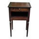 Vintage Louis XVI style bedside table – Dark wood & Fluted legs