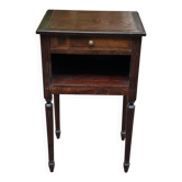 Vintage Louis XVI style bedside table – Dark wood & Fluted legs
