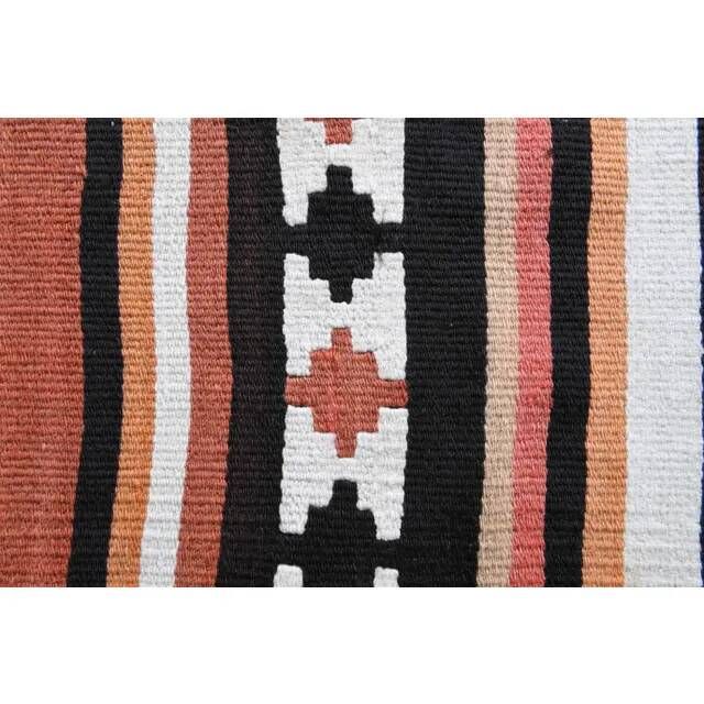 Vintage Turkish Oushak handmade wool cotton orange kilim runner rug 60x295