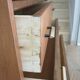 Cabinetmaker's chest of drawers - 4 drawers - golden oak - with oblique profile - compass feet - 1950