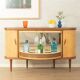 Elegant bar cabinet from the 1950s with rotating compartment and mirrored back